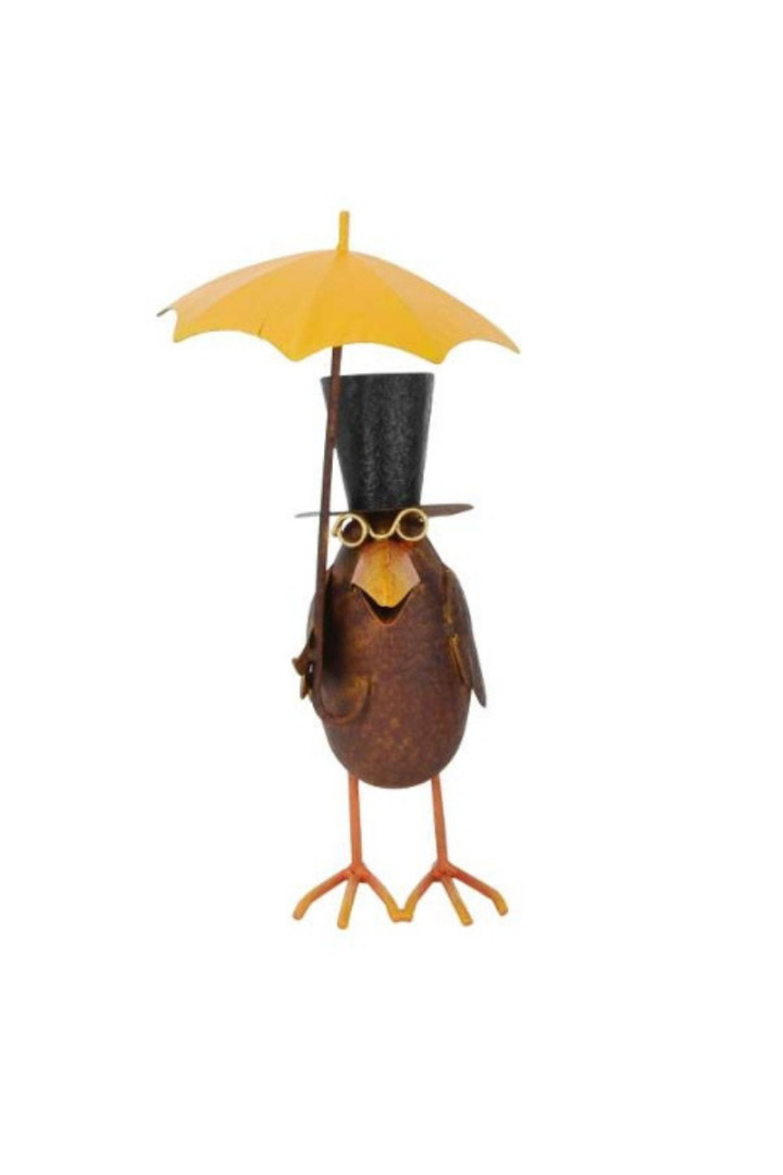 Fugl med opslået paraply